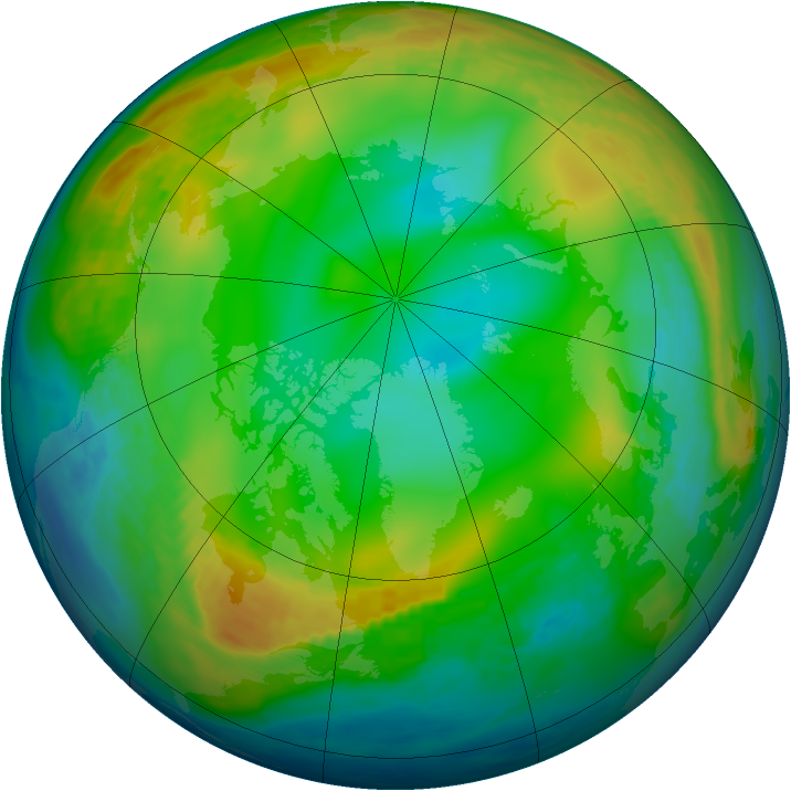 Arctic ozone map for 26 December 1989